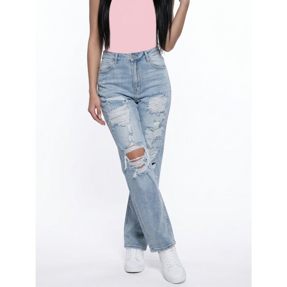 Risen Combo Washed High Rise Destressed Jeans Size 2X